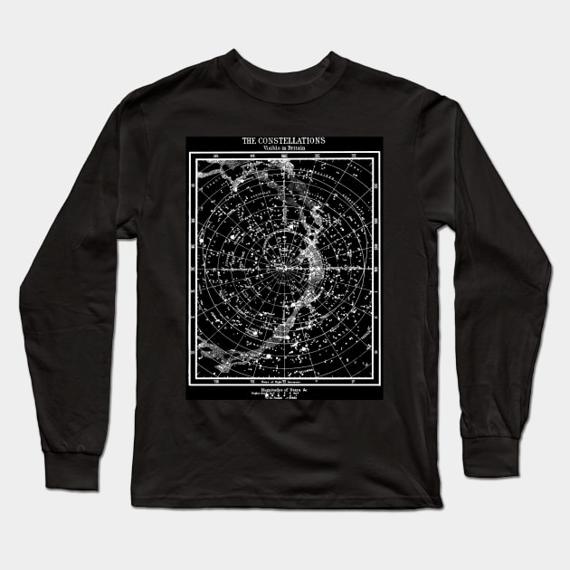 Star Constellations Vintage 1890 as Seen in Britain Print Long Sleeve T-Shirt by posterbobs